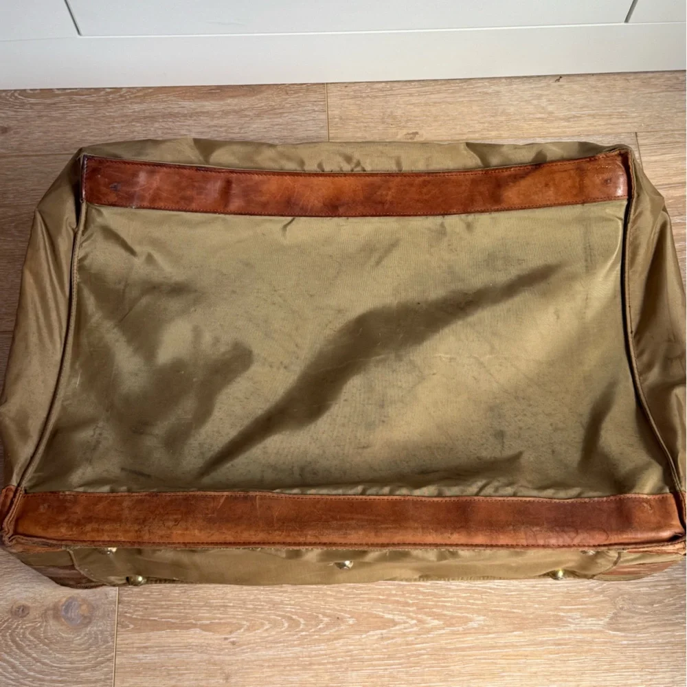 True vintage Hartman Men's Travel Brief with Brown Leather Trim